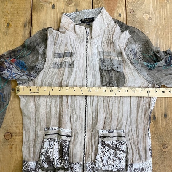 Christine Phillipe Sheer Jacket Zip Up‎ Tattoo Arms Lace back - Picture 7 of 10